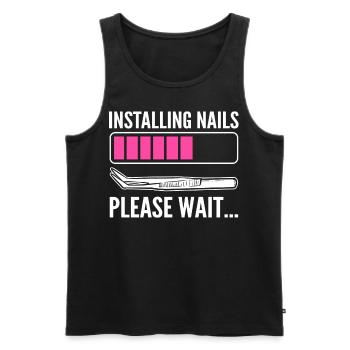 Nägel installieren Bitte warten Nagel Technician - Männer Premium Bio Tank Top - Schwarz - Vorne - AI Model Male 178 light (178cm)