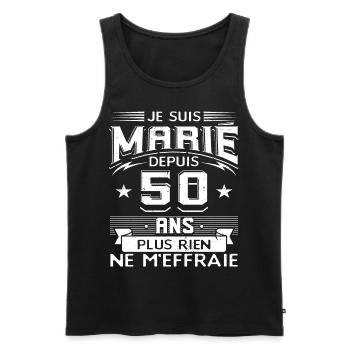 Anniversaire 50 Ans De Mariage - Débardeur bio Premium Homme - noir - Devant - Michal (187cm)