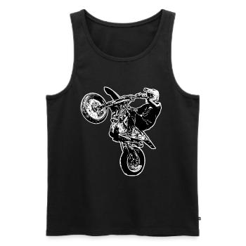 Supermoto / Supermotard / Supermoto Wheelie - Men's Premium Organic Tank Top - black - Front - Michal (187cm)