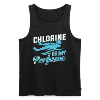 Schwimmer Schwimmtrainer Chlor ist mein Parfum - Männer Premium Bio Tank Top - Schwarz - Vorne - AI Model Male 178 light (178cm)