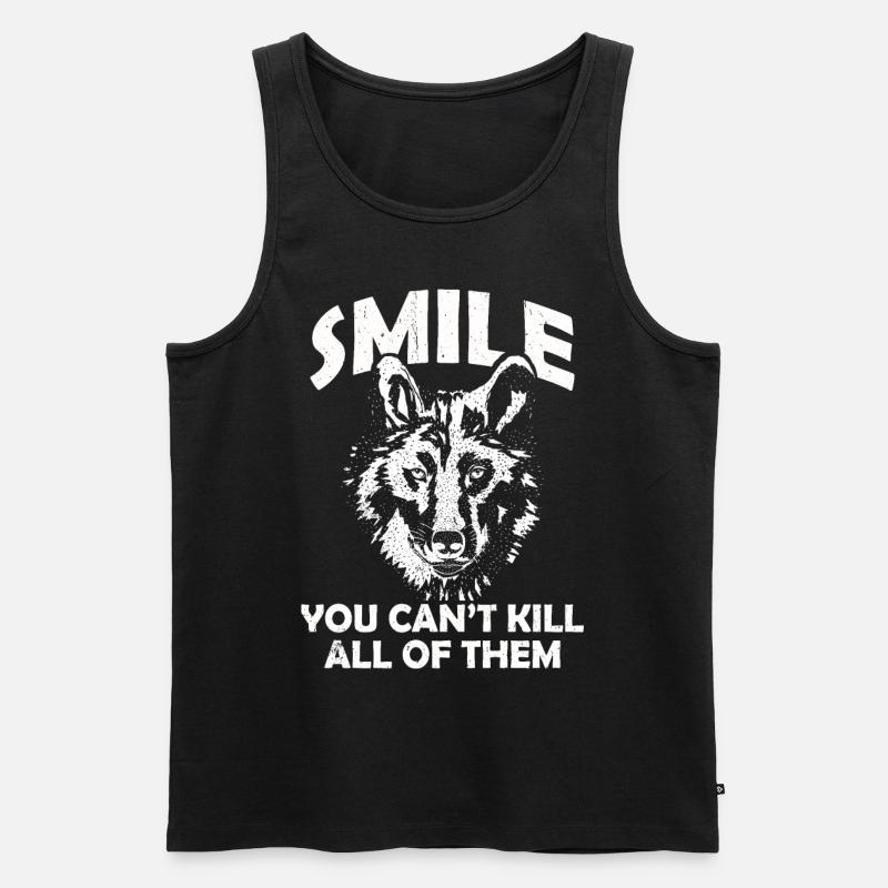 Wolf - Männer Premium Bio Tank Top - Schwarz