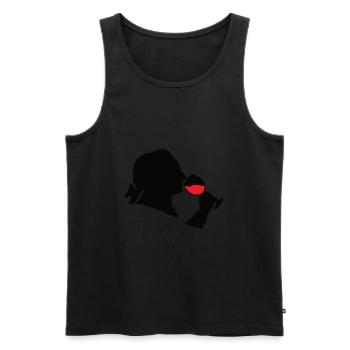 Goethe Wein Vino Leben genießen - Männer Premium Bio Tank Top - Schwarz - Vorne - Michal (187cm)