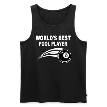 World's Best Pool Player - 8-Ball Pool Billiard - Männer Premium Bio Tank Top - Schwarz - Vorne - AI Model Male 178 light (178cm)