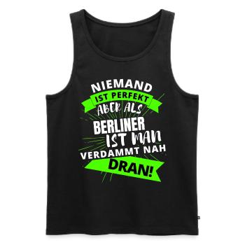 Berlin , Berliner , Hauptstadt, BERLIN Deutschland - Männer Premium Bio Tank Top - Schwarz - Vorne - AI Model Male 178 light (178cm)