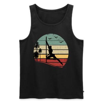 Sunset Pole Dance Pole Dancing Retro Pole Dance - Männer Premium Bio Tank Top - Schwarz - Vorne - AI Model Male 178 light (178cm)