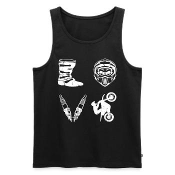 Supercross Motocross LOVE Dirtbike Geschenkidee - Männer Premium Bio Tank Top - Schwarz - Vorne - Michal (187cm)
