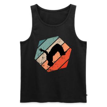Vintage Parkour Freerunning Backflip Silhouette - Débardeur bio Premium Homme - noir - Devant - Michal (187cm)