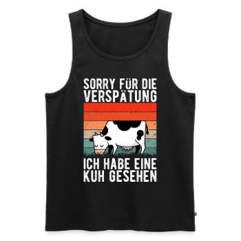 Kuh Landwirt Bauernhof Kinder Landwirtschaft Bauer - Männer Premium Bio Tank Top - Schwarz - Vorne - Michal (187cm)