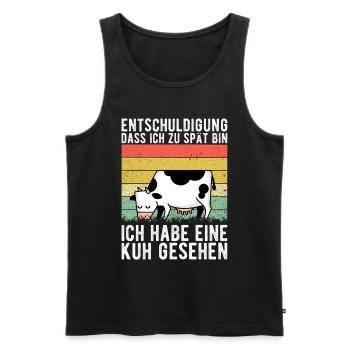 Kuh Landwirt Bauernhof Kinder Landwirtschaft Bauer - Männer Premium Bio Tank Top - Schwarz - Vorne - Michal (187cm)