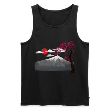 Asia China Japan Mountain Chinese Wilderness Mountain - Men's Premium Organic Tank Top - black - Front - Michal (187cm)