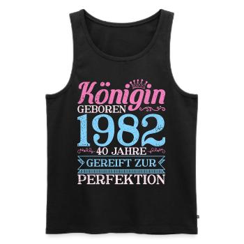 40ter 40 Königin Geboren 40. Geburtstag Frau 1982 - Männer Premium Bio Tank Top - Schwarz - Vorne - Michal (187cm)