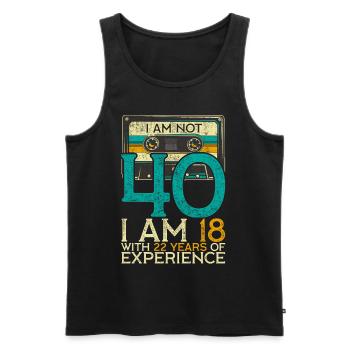 40Th Birthday I am Not 40 18 with 22 years - Men's Premium Organic Tank Top - black - Front - Michal (187cm)