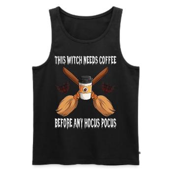 Witch Coffee Witch's Bbe Bat Halloween - Men's Premium Organic Tank Top - black - Front - Michal (187cm)