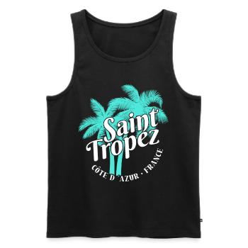 Saint Tropez Côte D Azur France Beach - Männer Premium Bio Tank Top - Schwarz - Vorne - AI Model Male 178 light (178cm)