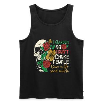 Jardiner je jardine pour ne pas étouffer les gens - Débardeur bio Premium Homme - noir - Devant - AI Model Male 178 light (178cm)
