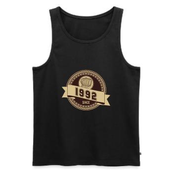 Vintage Legendary since 1992 birthday - Men's Premium Organic Tank Top - black - Front - Michal (187cm)