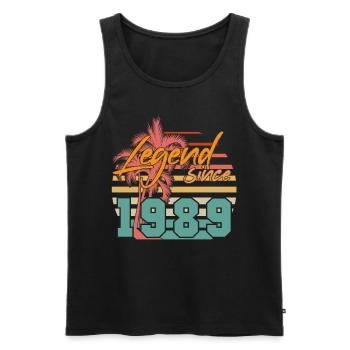 Legend 1989 Vintage - Men's Premium Organic Tank Top - black - Front - Michal (187cm)
