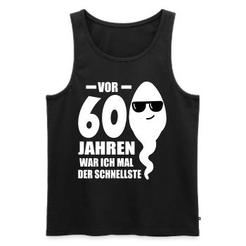 60. Geburtstag 60. Jahrestag 60 Jahre 60. Jubiläum - Männer Premium Bio Tank Top - Schwarz - Vorne - Michal (187cm)
