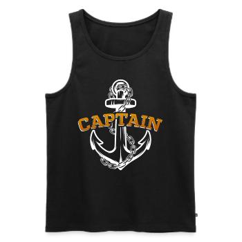 Yachting Voilier Bateau Capitaine Capitaine - Débardeur bio Premium Homme - noir - Devant - AI Model Male 178 light (178cm)