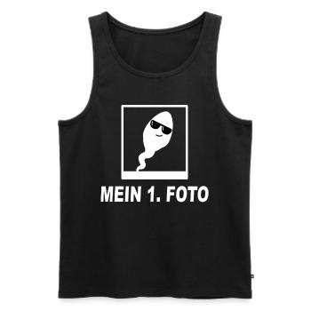 Mein 1. Foto Sperma Spermium Geburtstag Party - Männer Premium Bio Tank Top - Schwarz - Vorne - Michal (187cm)