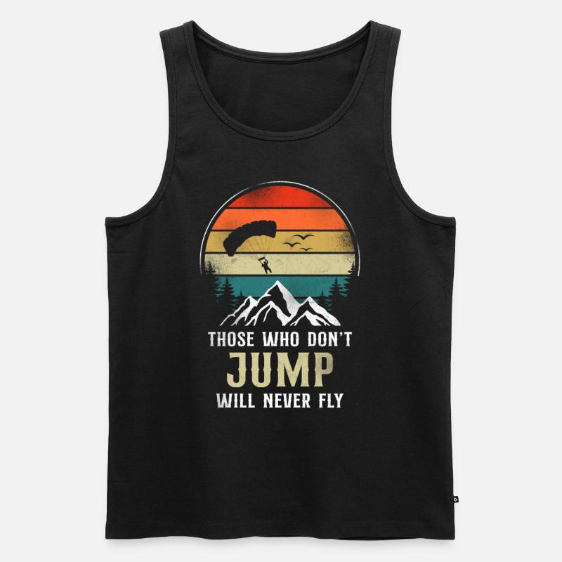 Skydiving Parachute Paraglide - Männer Premium Bio Tank Top - Schwarz