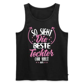 Beste Tochter der Welt - Männer Premium Bio Tank Top - Schwarz - Vorne - AI Model Male 178 light (178cm)
