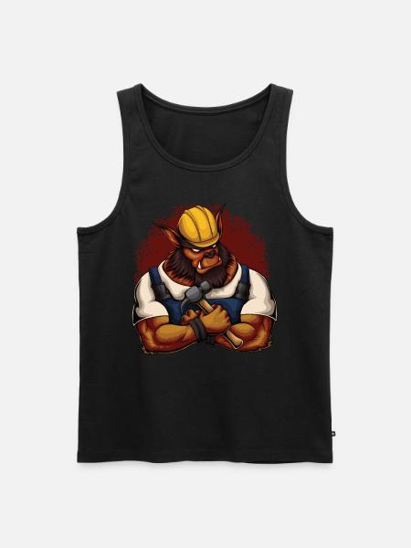 Construction worker Bär - Men's Premium Organic Tank Top - black