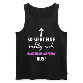 Immobilienkauffrau Immobilien Damen Frauen - Männer Premium Bio Tank Top - Schwarz - Vorne - AI Model Male 178 light (178cm)