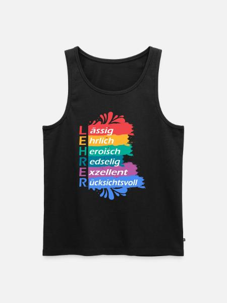 Buntes Lehrer Spruch Schuldesign - Männer Premium Bio Tank Top - Schwarz