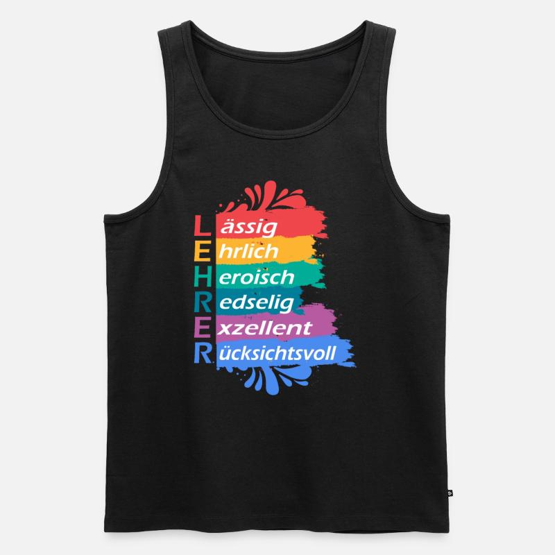 Buntes Lehrer Spruch Schuldesign - Männer Premium Bio Tank Top - Schwarz