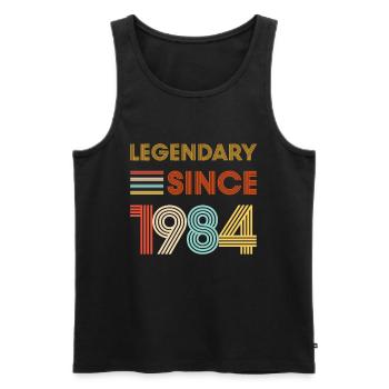 Vintage Legendary since 1984 Geburtstag - Männer Premium Bio Tank Top - Schwarz - Vorne - AI Model Male 178 light (178cm)