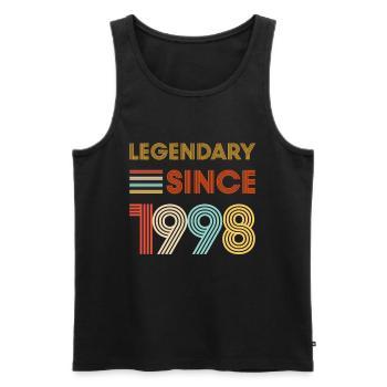 Vintage Legendary since 1998 birthday - Men's Premium Organic Tank Top - black - Front - Michal (187cm)