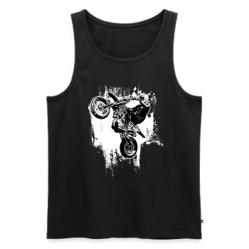 Supermoto / Supermotard / Supermoto Wheelie - Débardeur bio Premium Homme - noir - Devant - Michal (187cm)