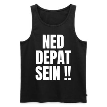 Österreich / Bayern Dialekt Sprüche / Mundart AUT - Männer Premium Bio Tank Top - Schwarz - Vorne - Michal (187cm)