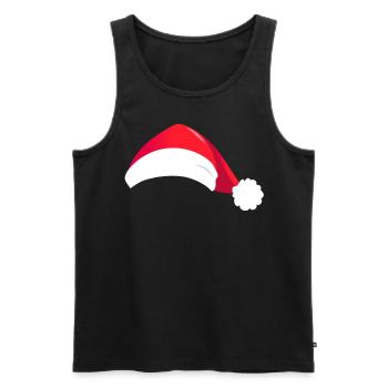 Rote Weihnachts Mütze - Männer Premium Bio Tank Top - Schwarz - Vorne - AI Model Male 178 light (178cm)