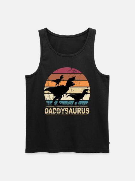 Daddysaurus Dinosaurier Kinder Dino Geschenkidee - Herre Premium økologisk tanktop - sort