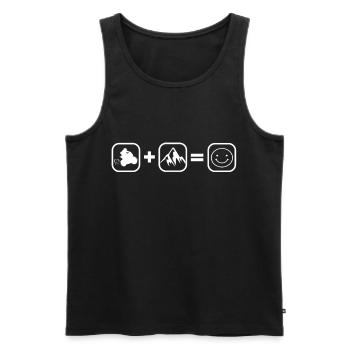 Motorrad und Berge - Männer Premium Bio Tank Top - Schwarz - Vorne - Michal (187cm)