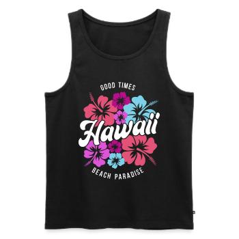 Hawaii Good Times Beach Paradise - Männer Premium Bio Tank Top - Schwarz - Vorne - AI Model Male 178 light (178cm)