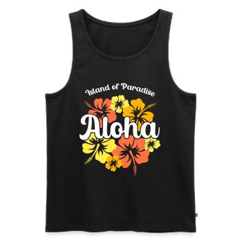 Aloha Island Of Paradise - Männer Premium Bio Tank Top - Schwarz - Vorne - AI Model Male 178 light (178cm)