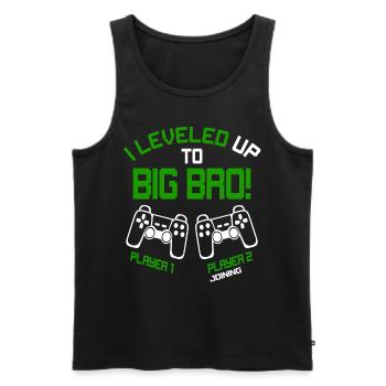 I Leveled up to Big Bro - Gaming Video Gamer - Männer Premium Bio Tank Top - Schwarz - Vorne - AI Model Male 178 light (178cm)