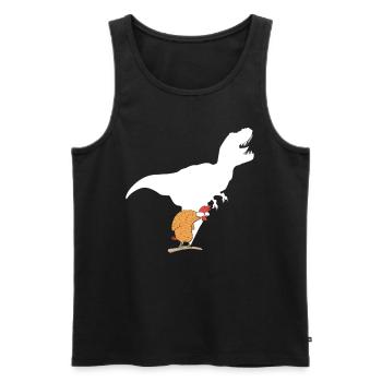 Crazy Chicken Chicken Dinosaur Shadow - Men's Premium Organic Tank Top - black - Front - AI Model Male 178 light (178cm)