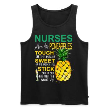 Nurses Pineapples - Débardeur bio Premium Homme - noir - Devant - Michal (187cm)