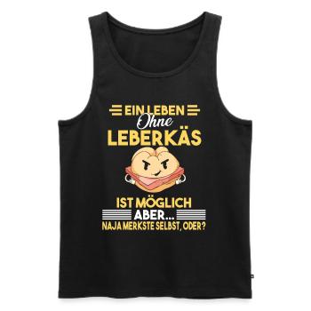 Leberkäse Fleischkäse Leberkäs - Männer Premium Bio Tank Top - Schwarz - Vorne - Michal (187cm)