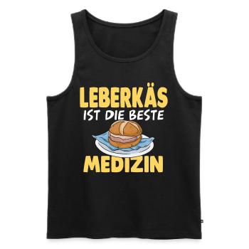 Leberkäse Leberkäs Fleischkäse - Männer Premium Bio Tank Top - Schwarz - Vorne - Michal (187cm)