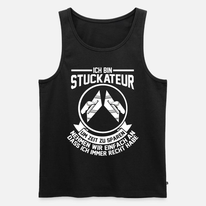 Verputzer Stuckateur - Männer Premium Bio Tank Top - Schwarz
