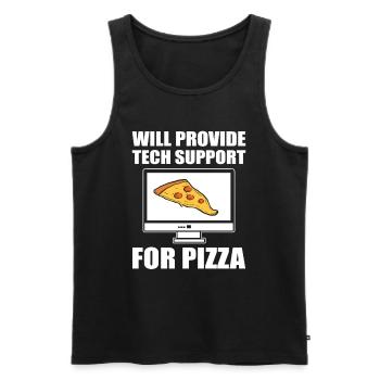 Will Provide Tech Support For Pizza Tech Support - Men's Premium Organic Tank Top - black - Front - AI Model Male 178 light (178cm)