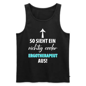 ERGOTHERAPEUT ERGOTHERAPIE - Männer Premium Bio Tank Top - Schwarz - Vorne - Michal (187cm)