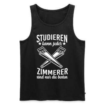 Zimmerer Zimmerei Zimmermann - Männer Premium Bio Tank Top - Schwarz - Vorne - AI Model Male 178 light (178cm)