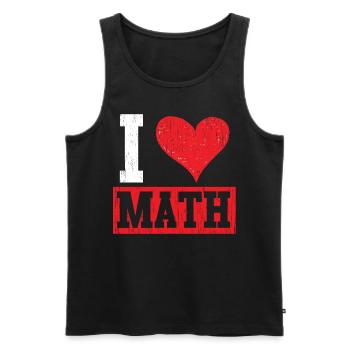 J’aime les maths de coeur mathématiques - Débardeur bio Premium Homme - noir - Devant - AI Model Male 178 light (178cm)