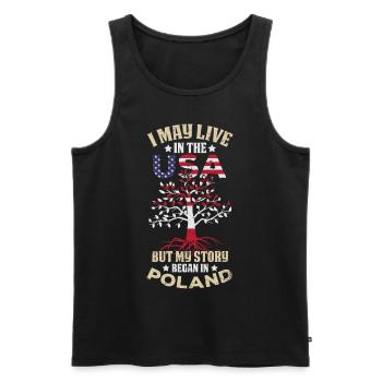 Drapeau polonais Polska - Débardeur bio Premium Homme - noir - Devant - AI Model Male 178 light (178cm)